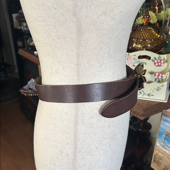LUCKY BRAND Brown Leather Belt with Floral Buckle main image 11